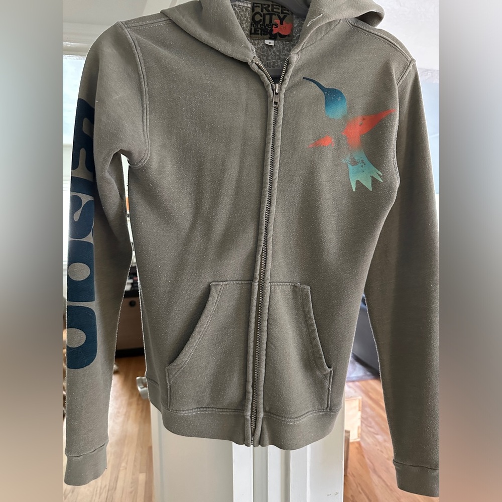Freecity Tan Hoodie with Nature Graphic - Picture 8 of 9